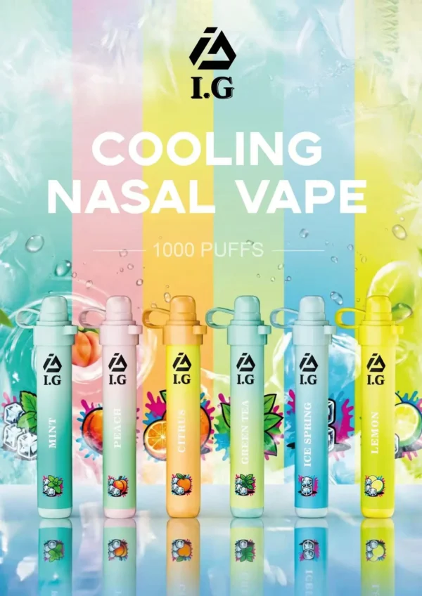 I.G 夏威夷1000口鼻通鼻吸薄荷棒 1000口氣流續航 6款清新香氣涼感提神 隨身舒暢設備