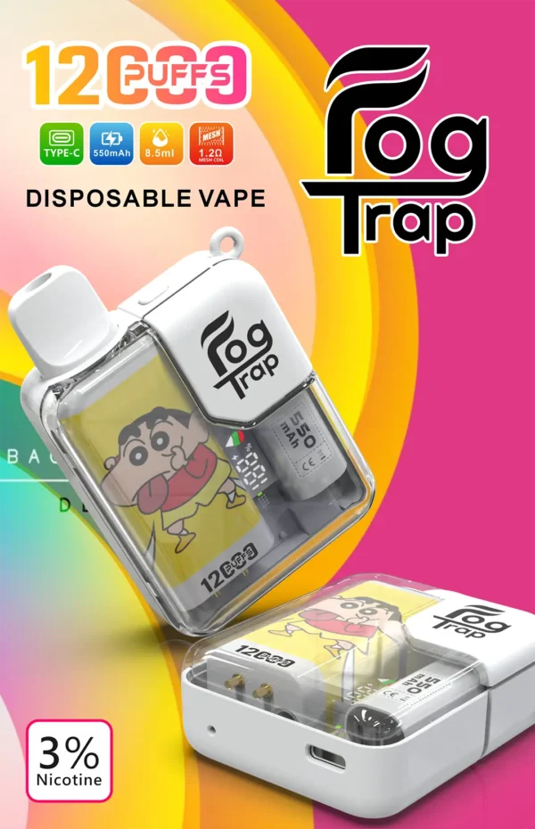 4bf9ecb11a310f2e86089c5b10faa3fe.webp 【買十送一】Fog Trap 蠟筆小新×LABUBU 12000口拋棄式電子煙 隨身潮玩備用設備 油電雙顯 台灣現貨秒發