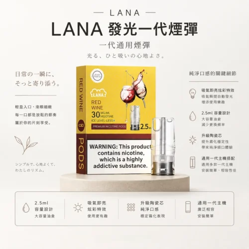 ChatGPT-Image-2026年8月23日-下午04_53_19.webp 通用一代主機 LANA一代通用煙彈 2.5ml三顆裝升級防漏替換煙彈 台灣現貨秒發