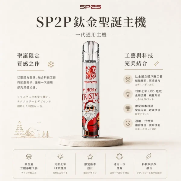 ChatGPT-Image-2026年8月25日-下午06_29_54-1.webp SP2S聖誕限定鈦金屬一代通用主機 鈦金屬立體浮雕 幻影七彩LED燈效 台灣現貨秒發