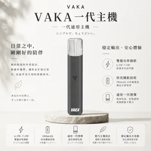 ChatGPT-Image-2026年8月25日-下午09_56_39.webp VAKA 通用一代主機 掌上型極致流暢設計 380mAh 長效快充補電 日常通勤隨身備用首選