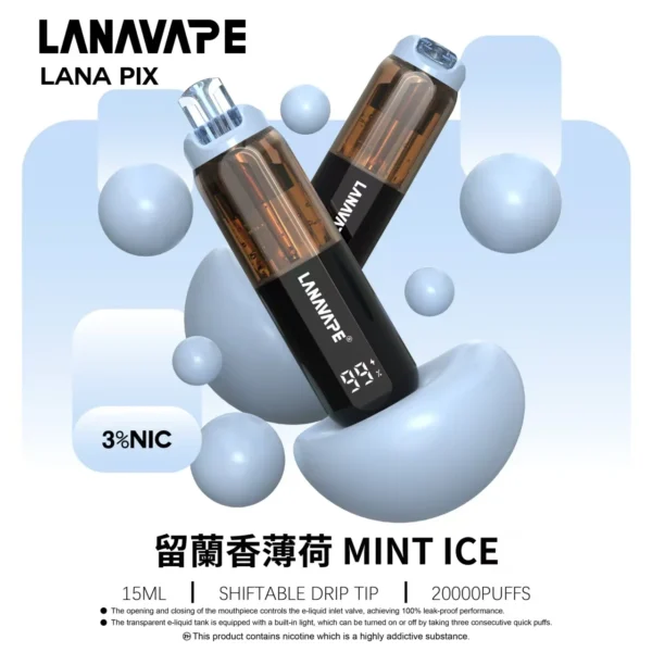 LANA-PIX-閃光彈-一次性20000口-留蘭香薄荷.webp LANA PIX 閃光彈20000口拋棄式電子煙 獨家可摺疊機身 3%尼古丁鹽爆汁口感高規格定位 台灣現貨