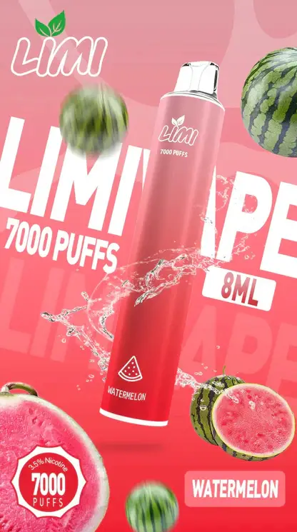 LIMI 冰感水果系列 7000口 炫彩吸氣發光視覺設計 結合可充電大電量與高解析清涼口感