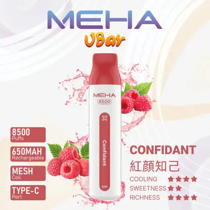 MEHA-8500口-VBar小白條.webp MEHA VBar 魅嗨小白條 8500口拋棄式電子煙 Mesh網綿芯 3%尼古丁鹽 Type-C 快充 台灣現貨