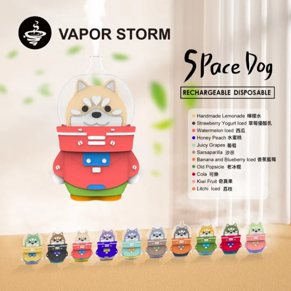 VAPOR STORM太空狗 8000口拋棄式電子煙 隨身可愛款造型設備 12ml大容量可充電 台灣現貨