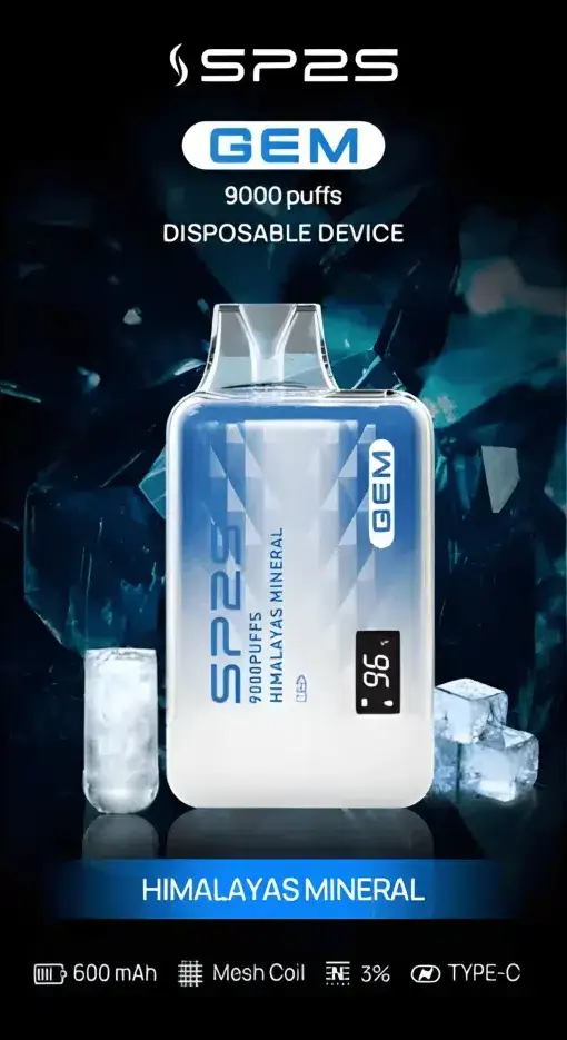 SP2S思博瑞GEM 9000口拋棄式電子煙 巨量裝煙油續航天花板 透明水晶質感定位 台灣現貨