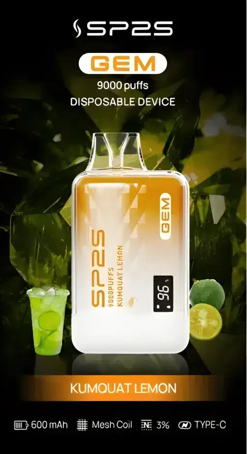SP2S思博瑞GEM 9000口拋棄式電子煙 巨量裝煙油續航天花板 透明水晶質感定位 台灣現貨