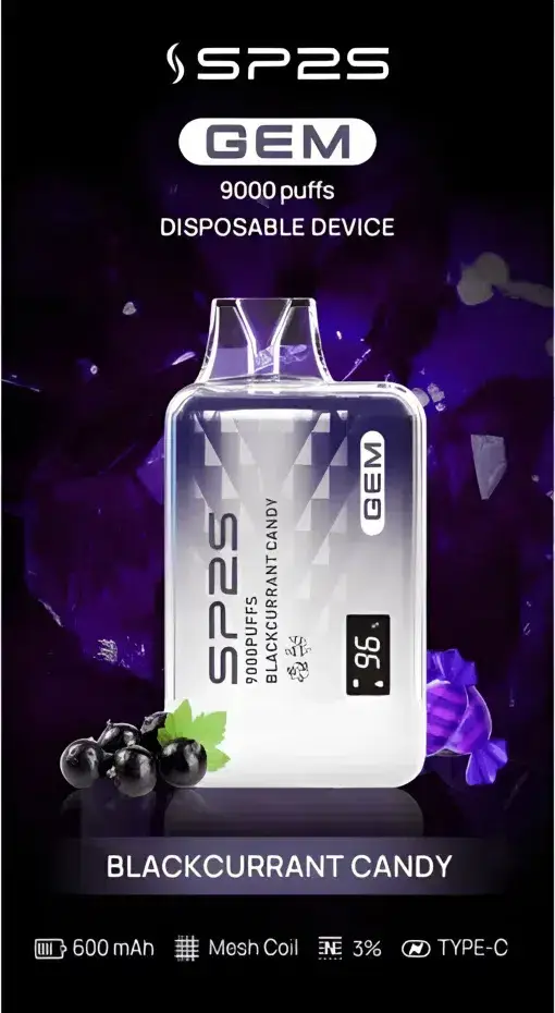 SP2S思博瑞GEM 9000口拋棄式電子煙 巨量裝煙油續航天花板 透明水晶質感定位 台灣現貨