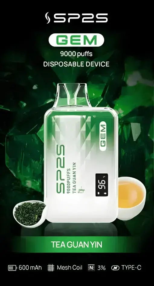 SP2S思博瑞GEM 9000口拋棄式電子煙 巨量裝煙油續航天花板 透明水晶質感定位 台灣現貨